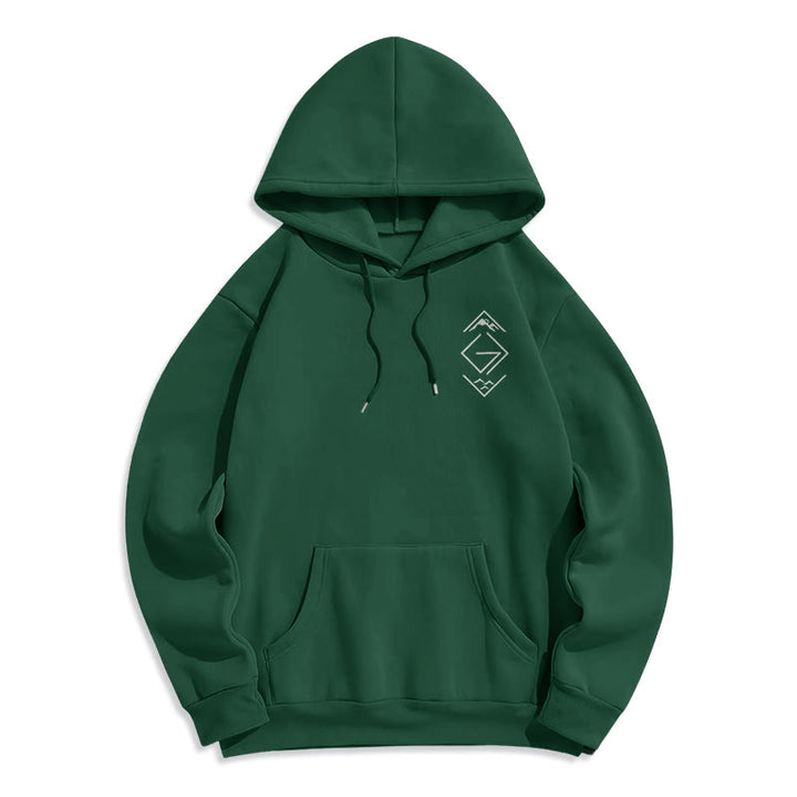 Christianartworkshop Mountain & Symbol Faith-Inspired Fleece Lined Polyester Hoodie - image 4