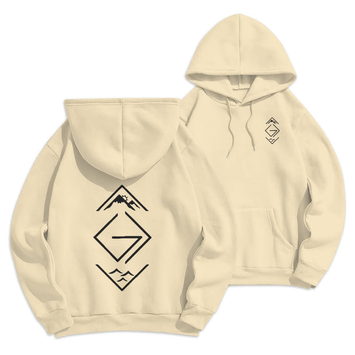 Christianartworkshop Mountain & Symbol Faith-Inspired Fleece Lined Polyester Hoodie - Beige - 2XL - image 13