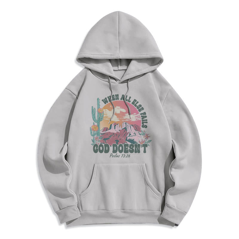 Christianartworkshop God Doesn’t Fail Mission Fleece Lined Polyester Hoodie - Grey - 2XL - image 7