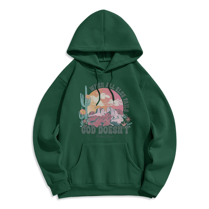 Christianartworkshop God Doesn’t Fail Mission Fleece Lined Polyester Hoodie - Green - 2XL - image 3