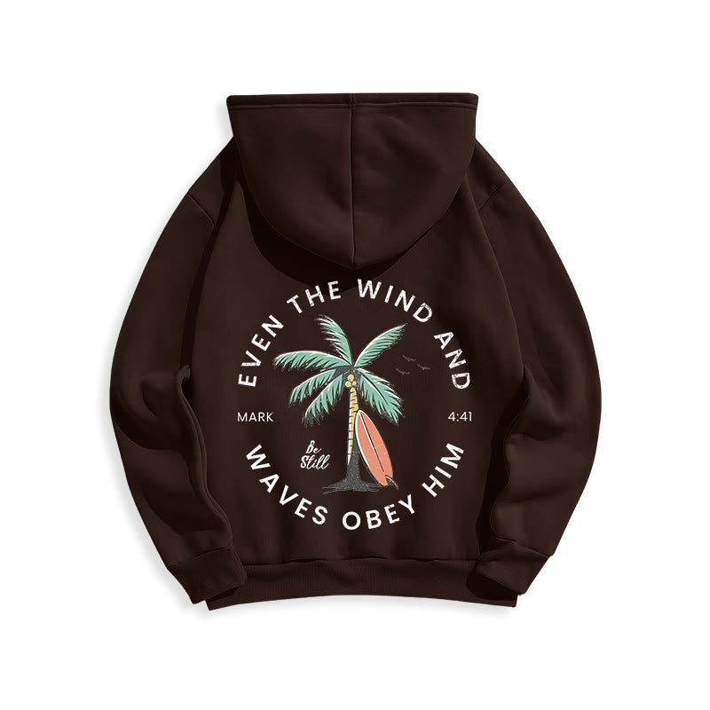 Christianartworkshop Scripture & Coastal Be Still Fleece Lined Polyester Hoodie - image 17