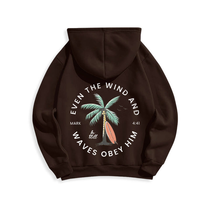 Christianartworkshop Scripture & Coastal Be Still Fleece Lined Polyester Hoodie - image 17
