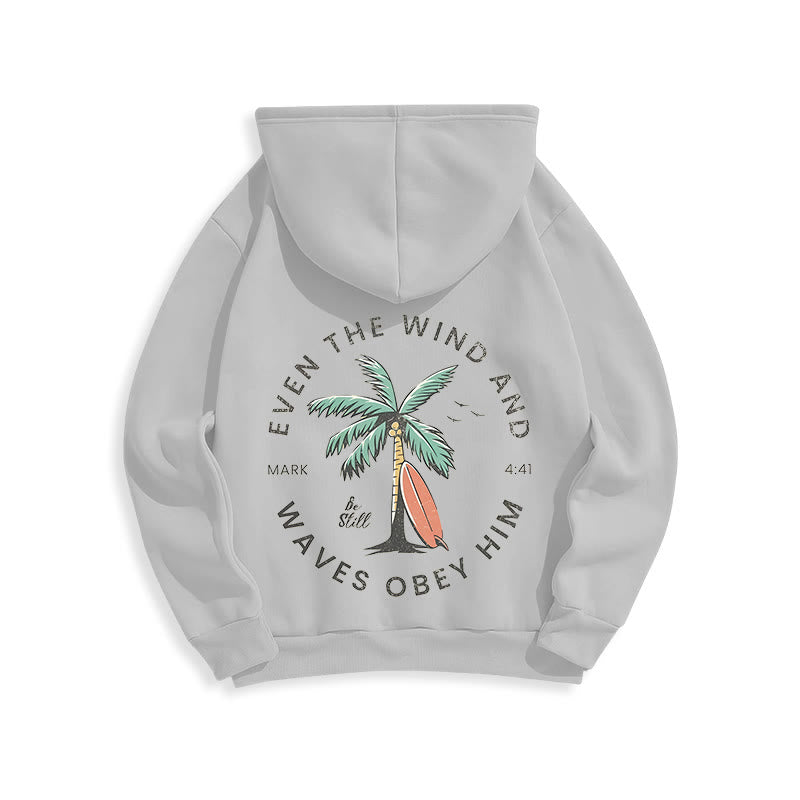 Christianartworkshop Scripture & Coastal Be Still Fleece Lined Polyester Hoodie - image 20