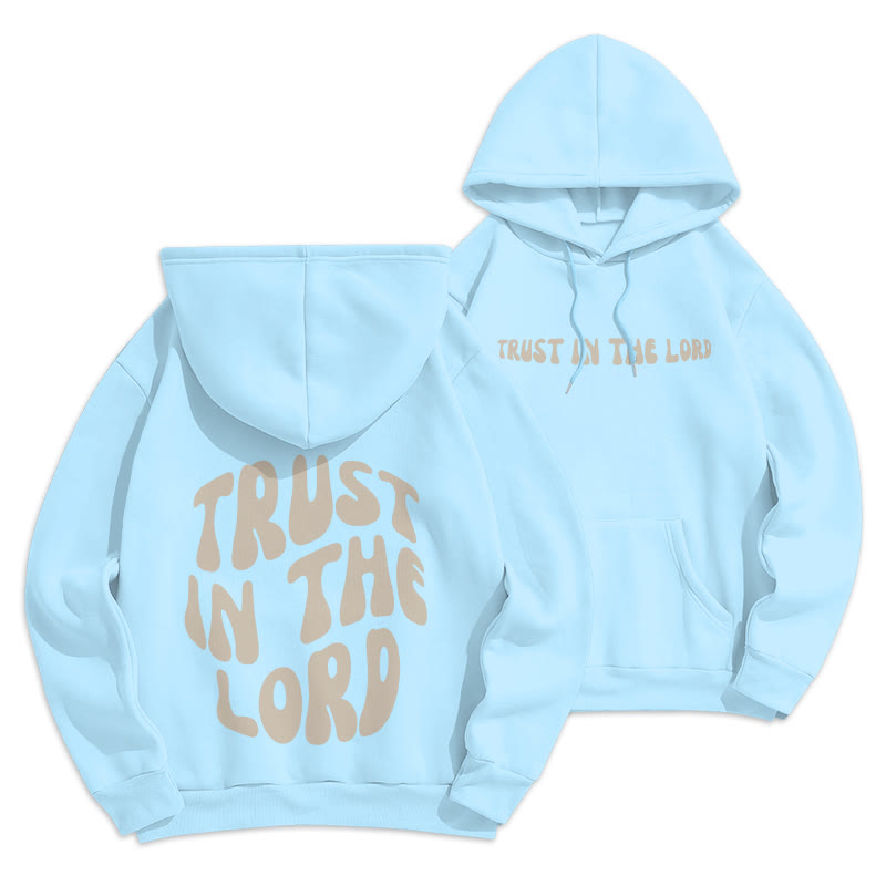 Christianartworkshop Trust In The Lord Faith Reliance Fleece Lined Polyester Hoodie - Blue - 2XL - image 9
