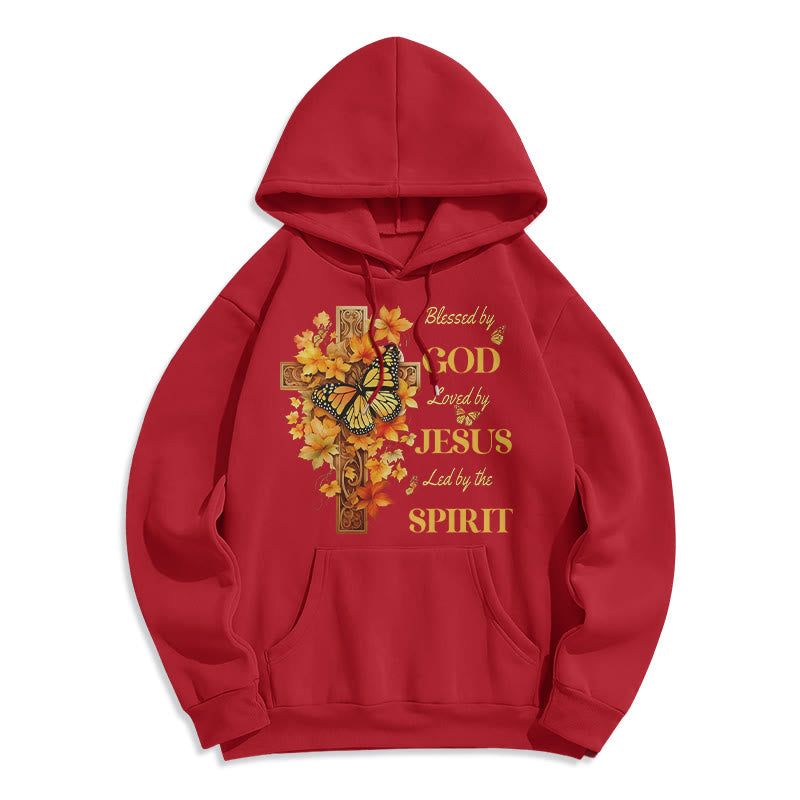 Christianartworkshop Blessed by God Mission Fleece Lined Polyester Hoodie - Red - 2XL - image 0