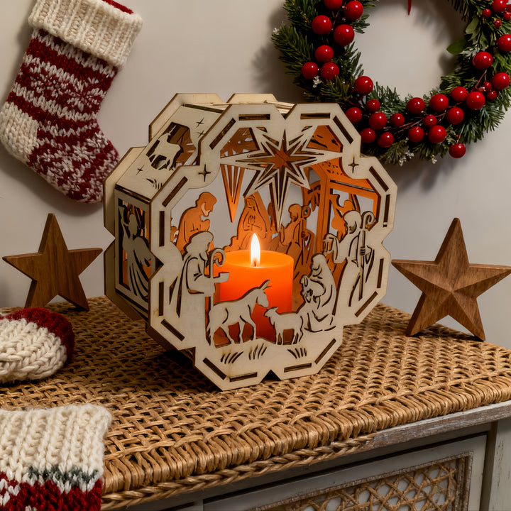 Christianartworkshop Candlelit Nativity Ornament: Faith-Driven Glow for Christmas Spaces - Nativity - image 0