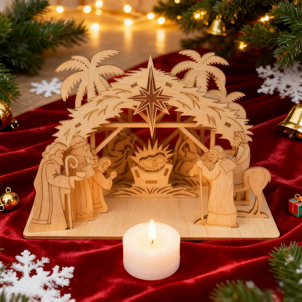 Christianartworkshop Wooden House Nativity Ornament: Sacred Story & Festive Reverence - image 5