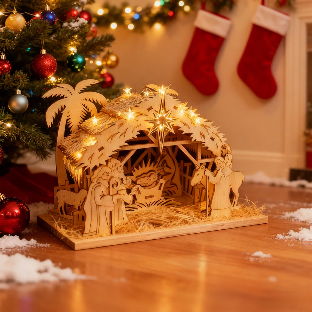 Christianartworkshop Wooden House Nativity Ornament: Sacred Story & Festive Reverence - image 4