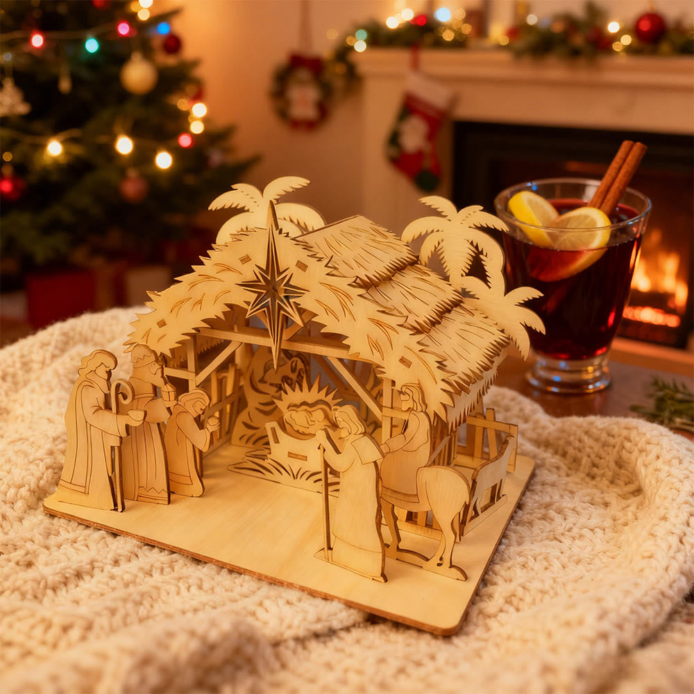 Christianartworkshop Wooden House Nativity Ornament: Sacred Story & Festive Reverence - image 3