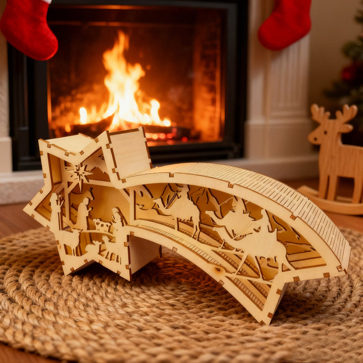Christianartworkshop Star-Shaped Wooden Nativity Decor: Sacred Story & Artful Devotion - image 6