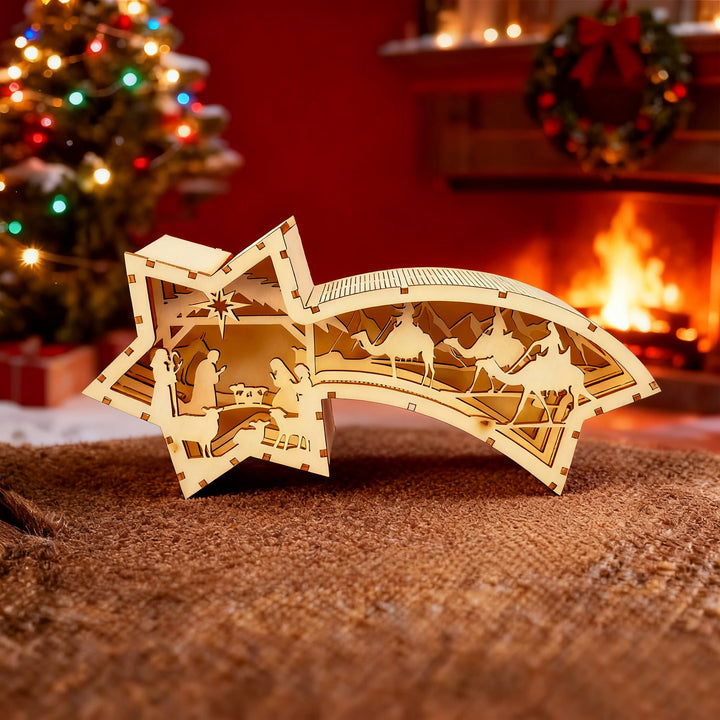 Christianartworkshop Star-Shaped Wooden Nativity Decor: Sacred Story & Artful Devotion - image 3