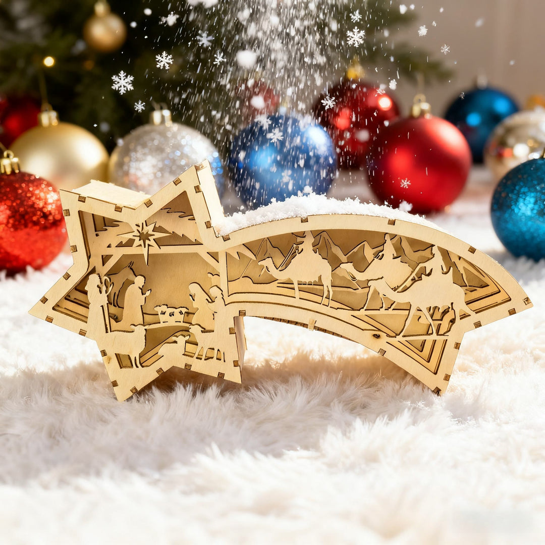 Christianartworkshop Star-Shaped Wooden Nativity Decor: Sacred Story & Artful Devotion - image 9
