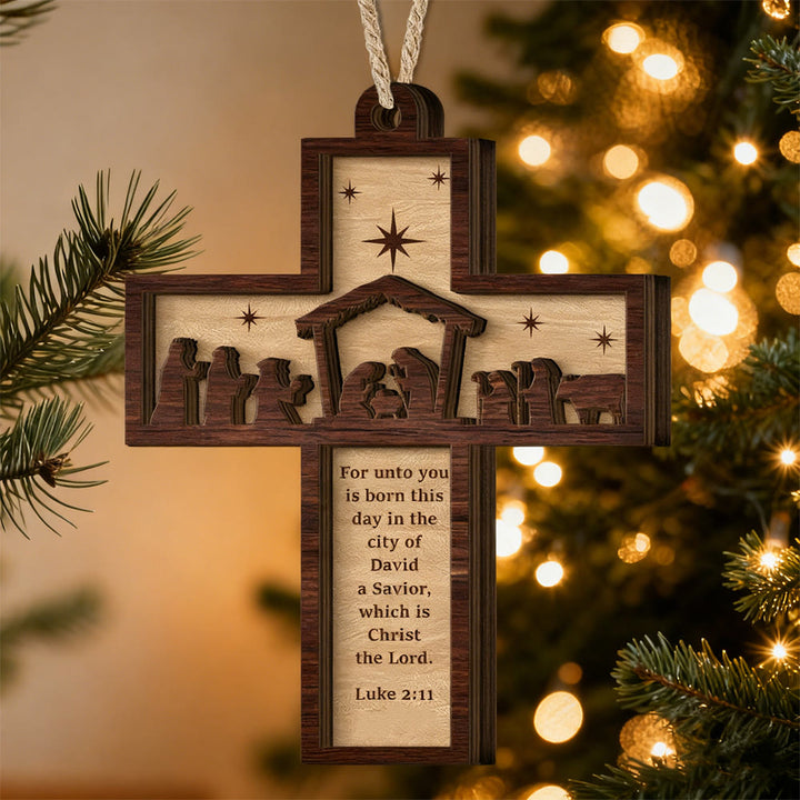 Christianartworkshop Cross Nativity 3D Hanging Ornament: Sacred Story & Scriptural Devotion - Nativity-1 - image 0