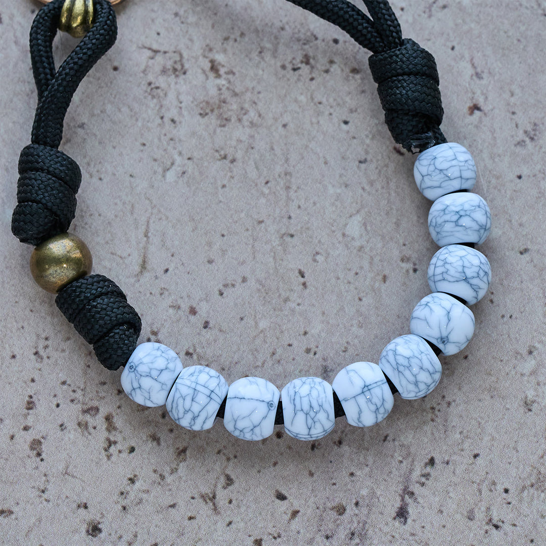 Christianartworkshop Matte White Crackle Beads Pocket Rosary with Brass Sacred Cross - image 6