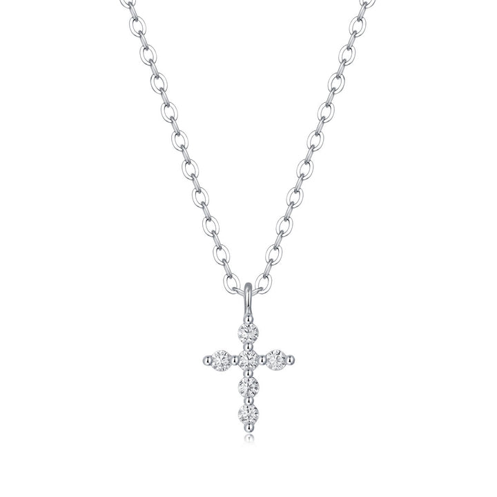 Christianartworkshop Sterling Silver Moissanite Cross Necklace: Faith Elegance & Timeless Sparkle - D - image 3
