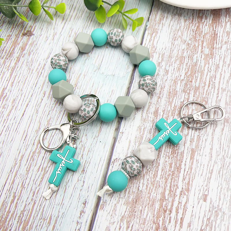 Christianartworkshop Silicone Faith Keychain Set: Cross Charm for Daily Faith Reminder - image 0