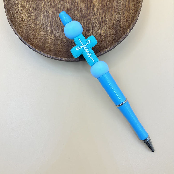 Christianartworkshop Jesus Cross Pen Series: Faith-Inspired Writing Tool with Symbolic Charm - Blue - image 6