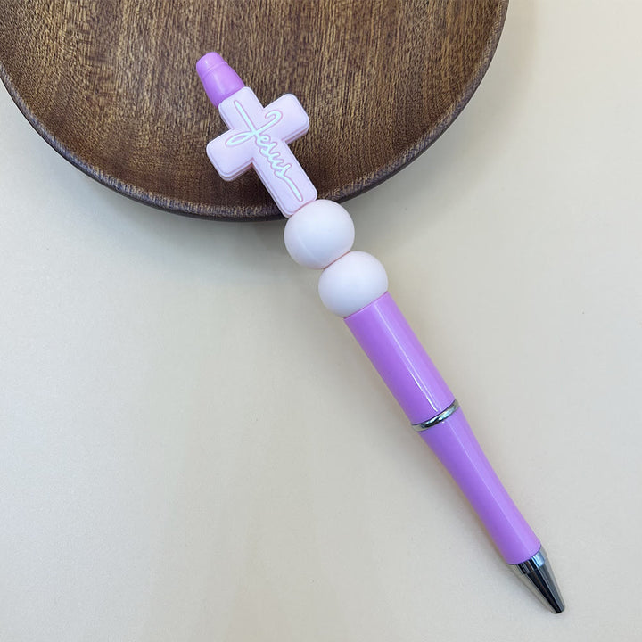 Christianartworkshop Jesus Cross Pen Series: Faith-Inspired Writing Tool with Symbolic Charm - Pink - image 9