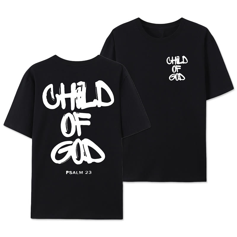 Christianartworkshop Child of God Cotton Adult T-shirt - Black - 2XL - image 9