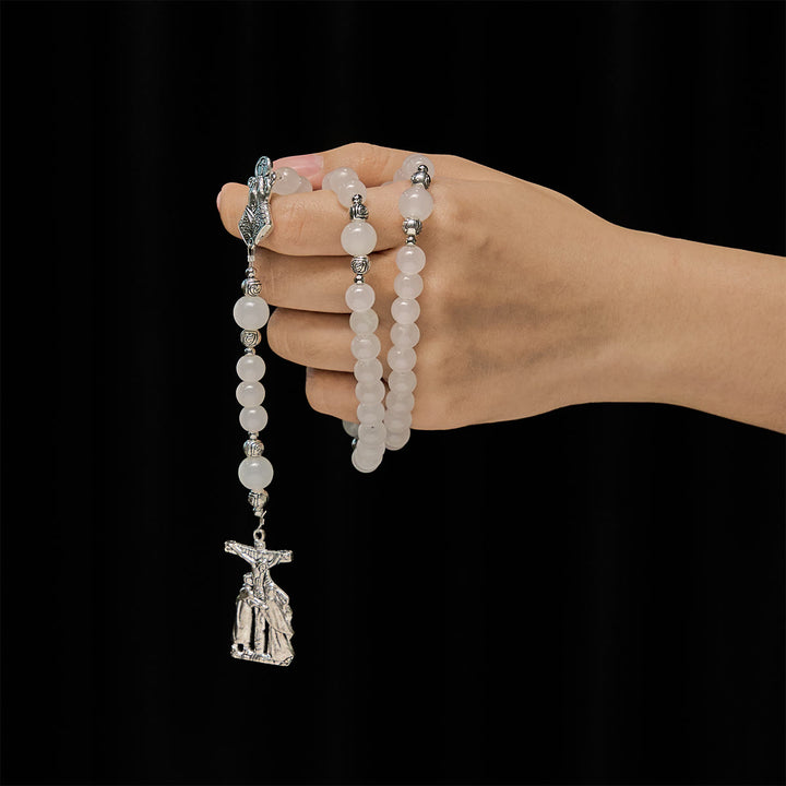 Christianartworkshop UV Color-Changing Pastel Rosary with Crucifix & Praying Hands - image 3