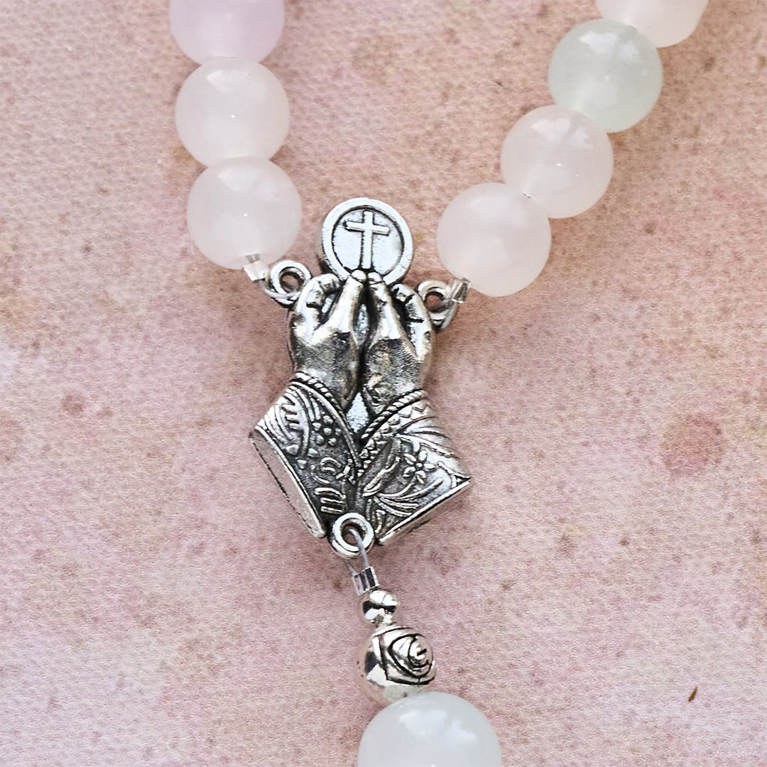 Christianartworkshop UV Color-Changing Pastel Rosary with Crucifix & Praying Hands - image 10