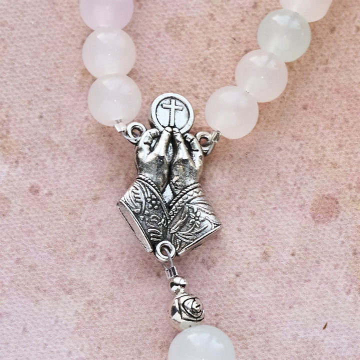 Christianartworkshop UV Color-Changing Pastel Rosary with Crucifix & Praying Hands - image 10