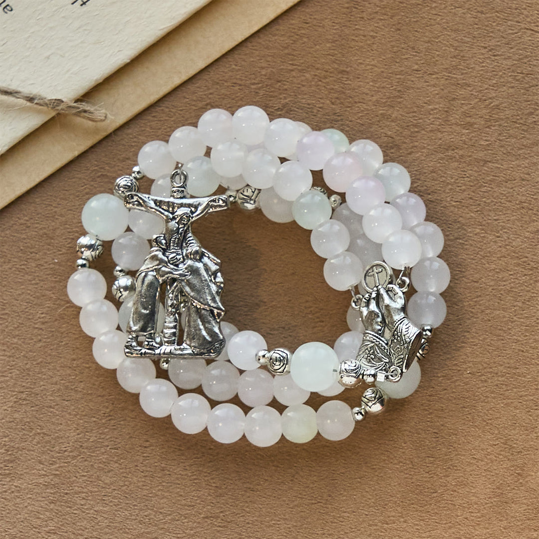 Christianartworkshop UV Color-Changing Pastel Rosary with Crucifix & Praying Hands - image 12