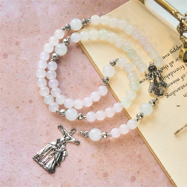 Christianartworkshop UV Color-Changing Pastel Rosary with Crucifix & Praying Hands - image 4