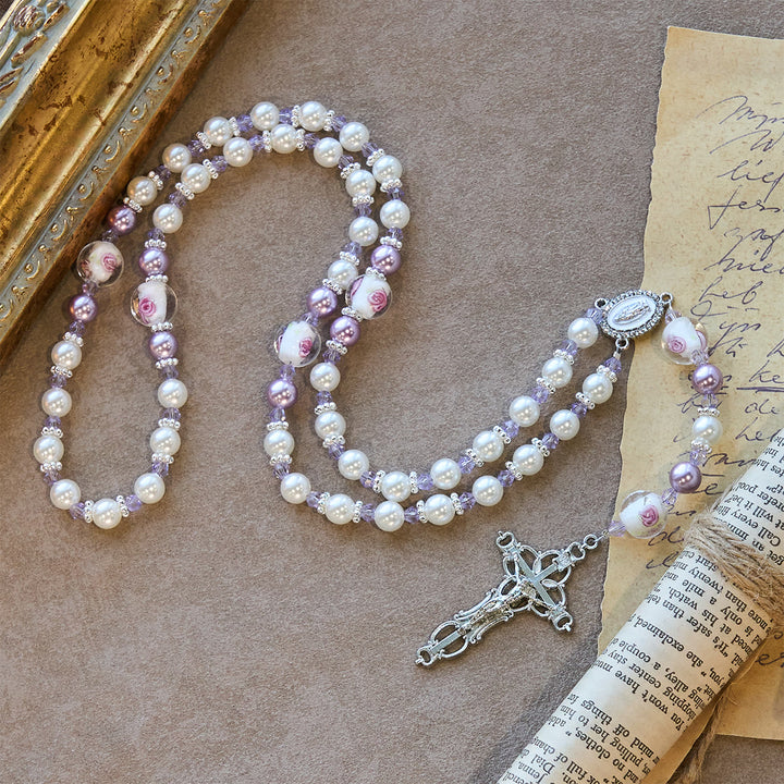 Christianartworkshop Soft-Toned Floral Bead Rosary: Daily Faith Wear & Meaningful Devotion - image 7