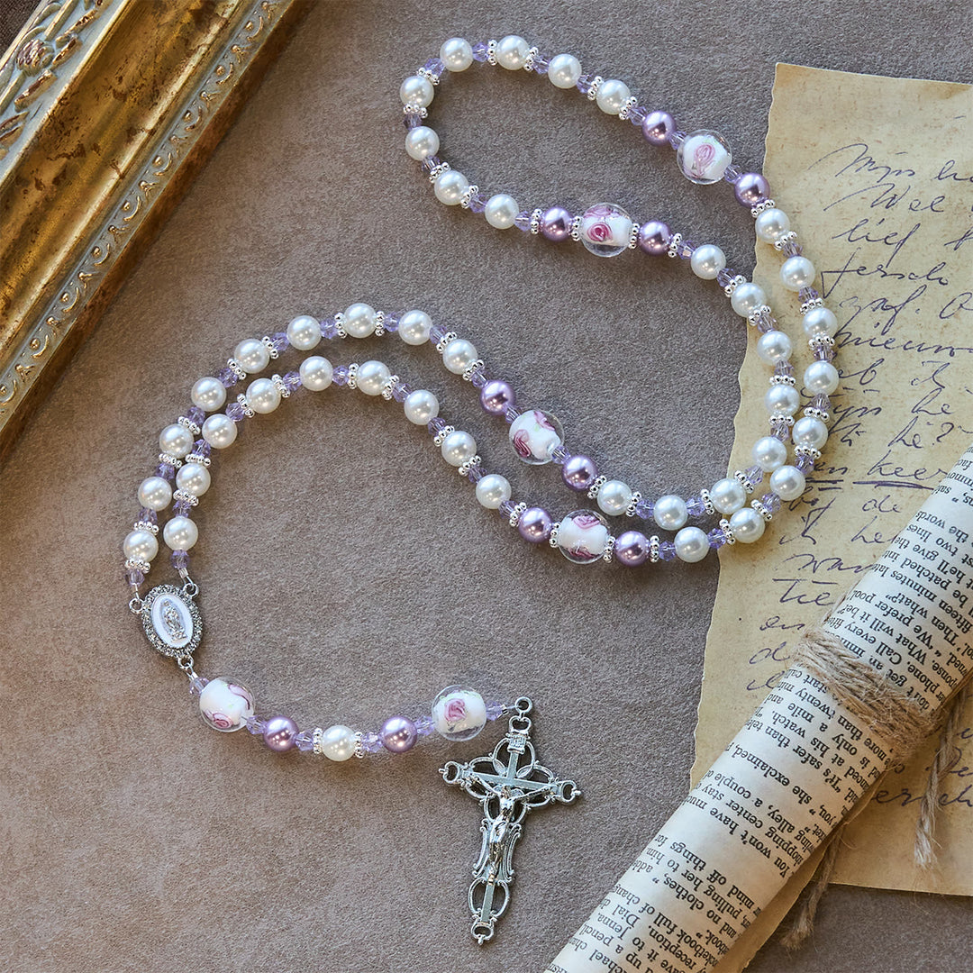 Christianartworkshop Soft-Toned Floral Bead Rosary: Daily Faith Wear & Meaningful Devotion - image 6