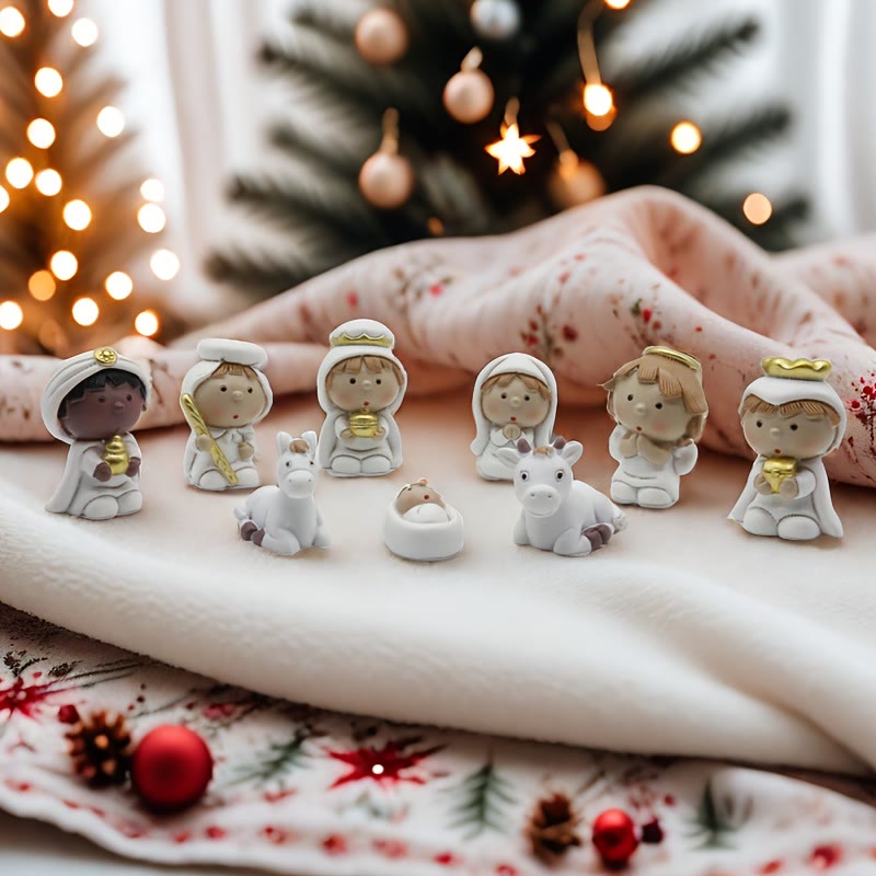 Christianartworkshop Whimsical Nativity Ornament Set: Gentle Manger Scene & Holiday Decor - image 3