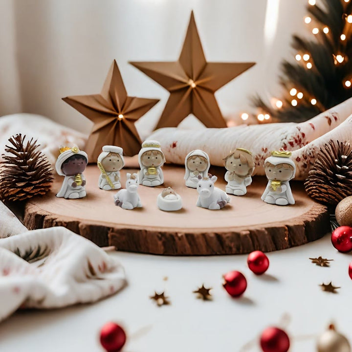 Christianartworkshop Whimsical Nativity Ornament Set: Gentle Manger Scene & Holiday Decor - image 2