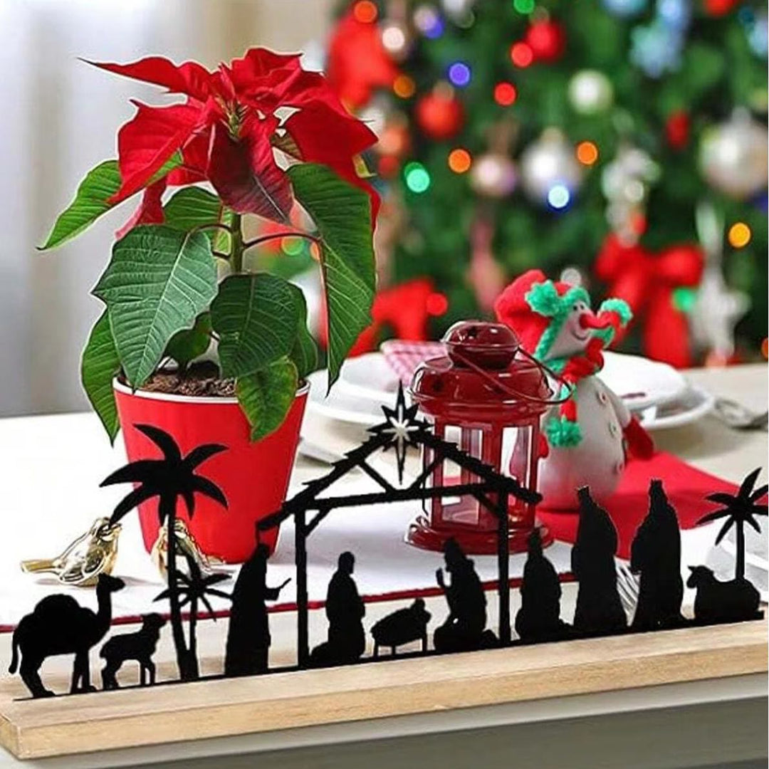 Christianartworkshop Sleek Metal Silhouette Nativity Ornament: Modern Manger Scene & Holiday Decor - image 3