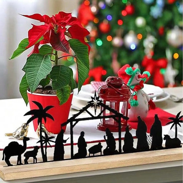 Christianartworkshop Sleek Metal Silhouette Nativity Ornament: Modern Manger Scene & Holiday Decor - image 3