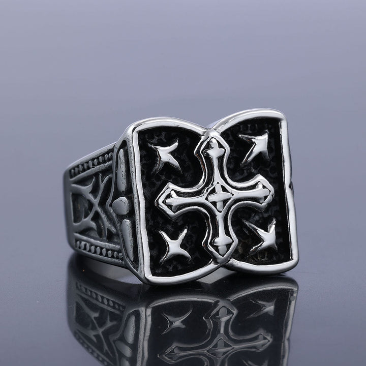 Christianartworkshop Rugged Cross Design Ring: Faith-Filled Accent for Casual Looks - AU Size Z（US 13） - image 0