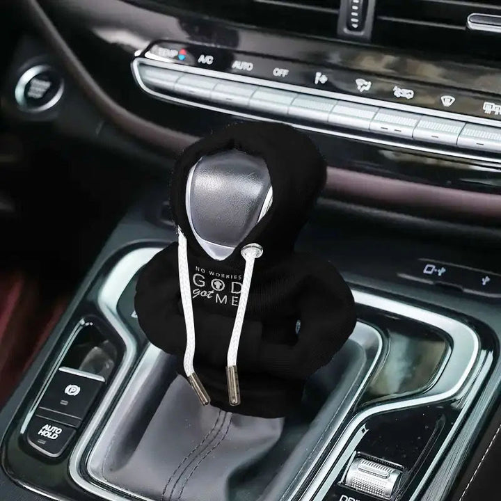Christianartworkshop God Got Me Hoodie Gear Shift Cover: Calm Assurance for Car Rides - Black - image 0