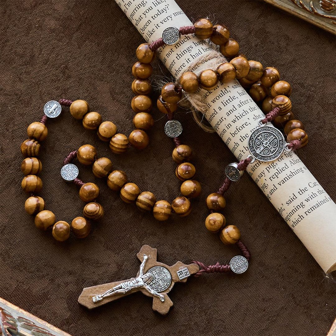 Christianartworkshop Beaded Rosary with St. Benedict Medal: Tender Faith for Prayer Moments - image 3