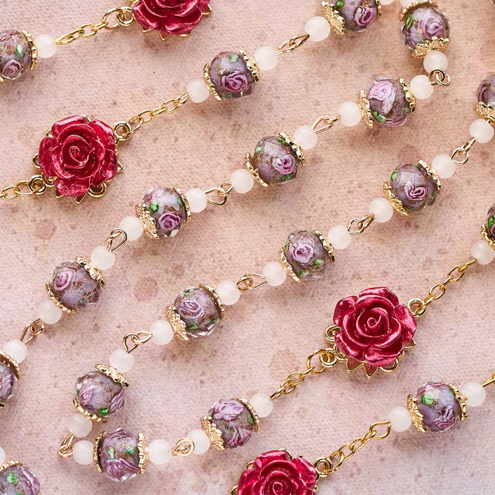 Christianartworkshop Rose Accent Devotion Rosary with Sacred Heart: Gentle Faith for Daily Prayer - image 7