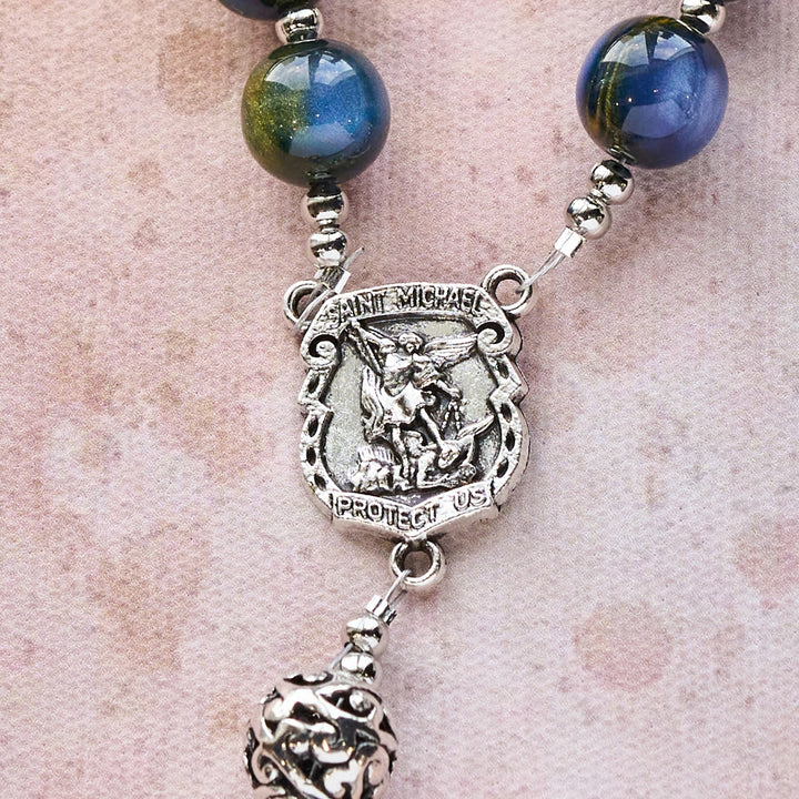 Christianartworkshop Ornate Beaded Rosary with St. Michael & Cross: Quiet Assurance for Prayer - image 7