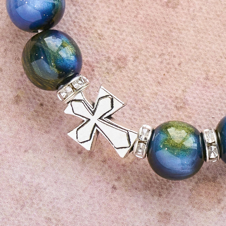 Christianartworkshop Shimmering Cross Resin Beads Bracelet: Tender Devotion for Daily Moments - image 5