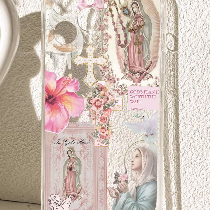 Christianartworkshop Faith & Floral Phone Case: ISAIAH 10:18 & Our Lady Symbol for Daily Use - image 4