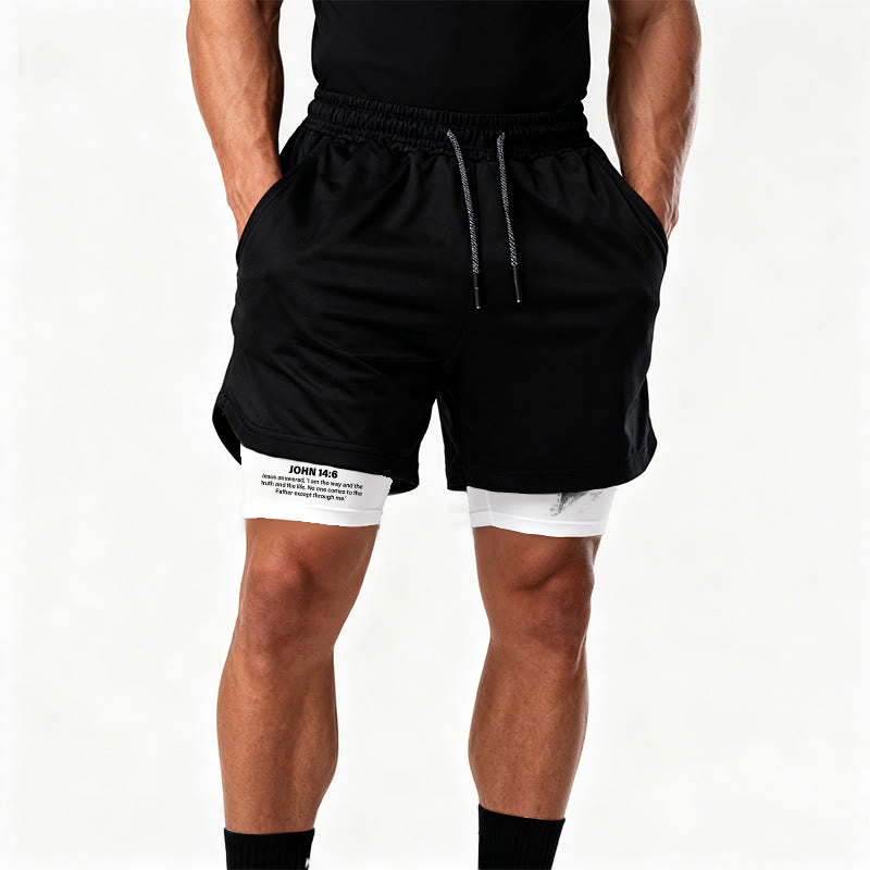 Christianartworkshop John 14:6 Faith Performance Shorts with Jesus & Cross Design: Wear Devotion Daily - image 2