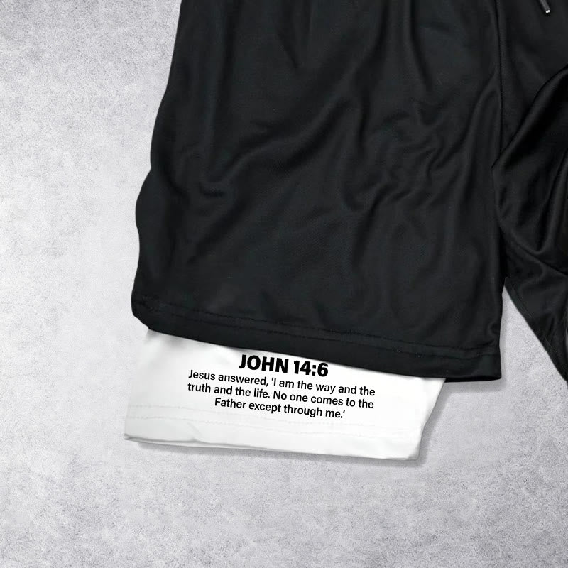 Christianartworkshop John 14:6 Faith Performance Shorts with Jesus & Cross Design: Wear Devotion Daily - image 6
