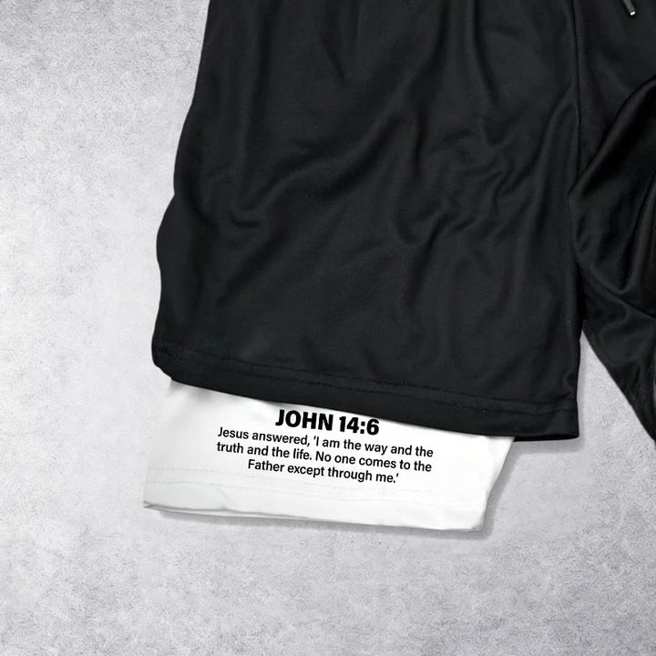 Christianartworkshop John 14:6 Faith Performance Shorts with Jesus & Cross Design: Wear Devotion Daily - image 6