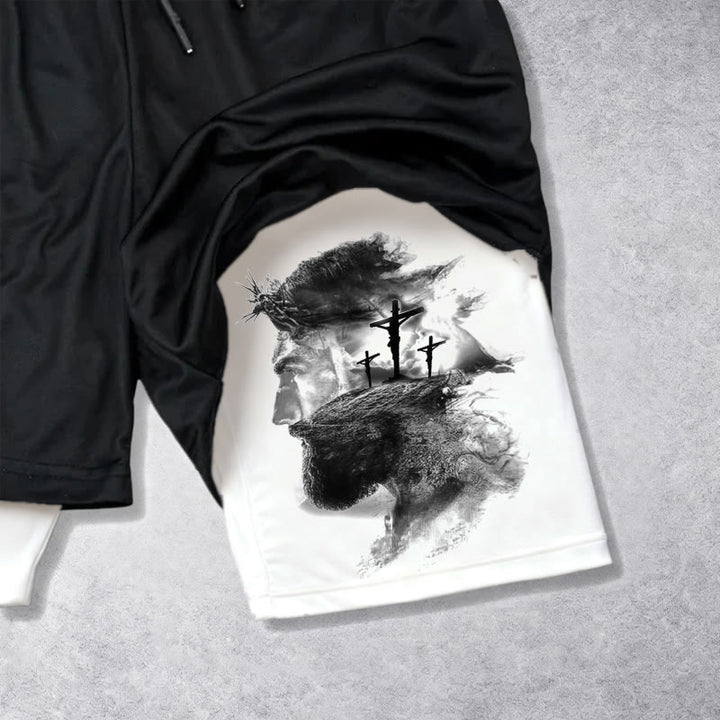 Christianartworkshop John 14:6 Faith Performance Shorts with Jesus & Cross Design: Wear Devotion Daily - image 5