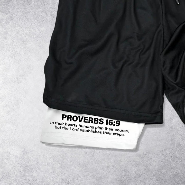 Christianartworkshop Crucifix & Proverbs 16:9 Performance Shorts: Carry Faith in Every Step - image 6