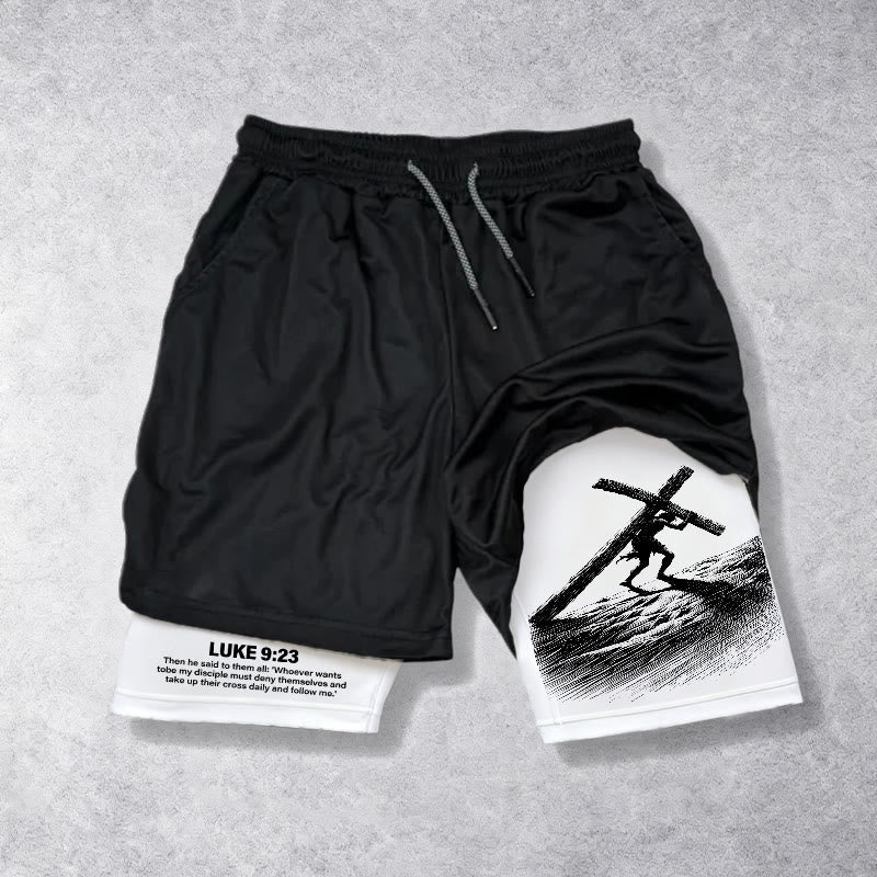 Christianartworkshop Luke 9:23 Scripture Performance Shorts: Take Up Your Daily Cross - 3XL - image 0