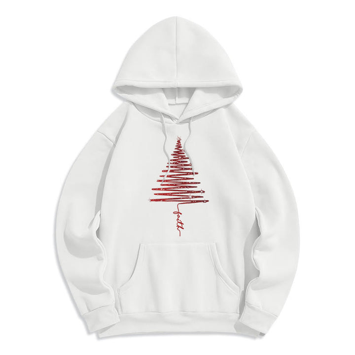 Christianartworkshop Christmas Faith Cross Graphic Fleece Lined Polyester Hoodie - White - 2XL - image 3