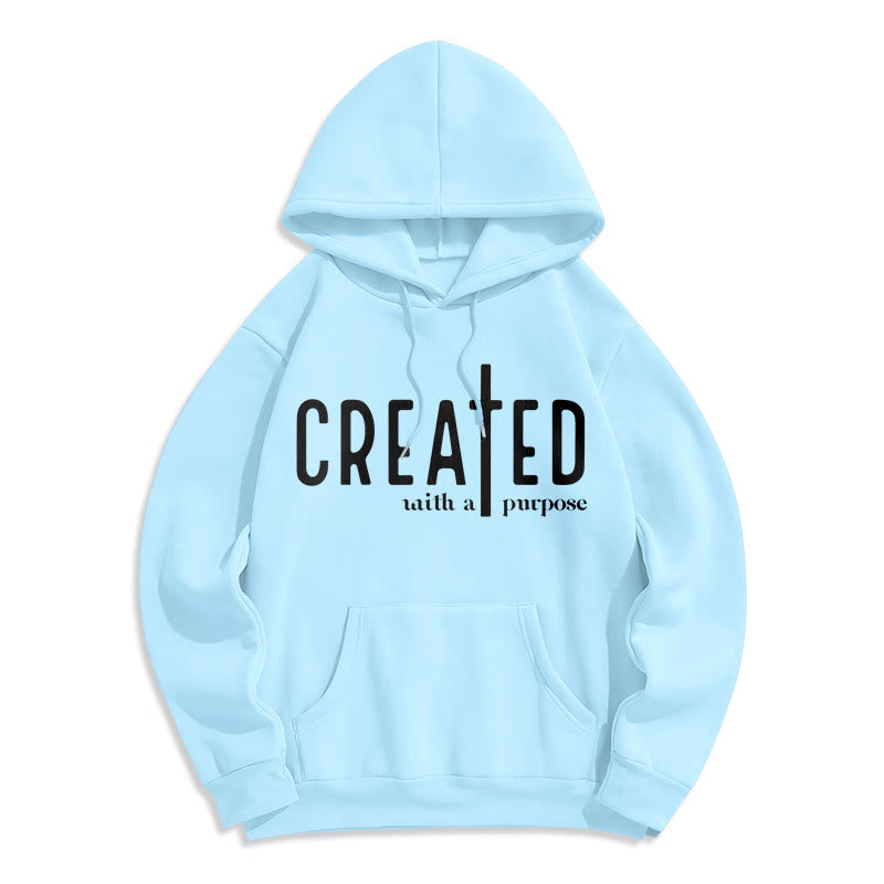 Christianartworkshop Created With a Purpose Fleece Lined Polyester Hoodie - Blue - 2XL - image 0