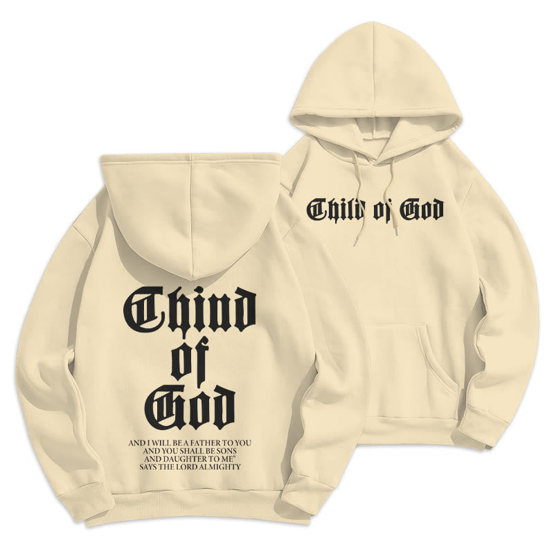 Christianartworkshop Child of God Scripture Fleece Lined Polyester Hoodie - Beige - 2XL - image 12